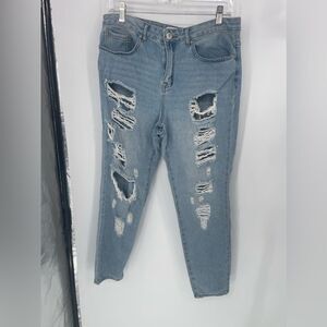 Forever 21‎ ripped blue jeans, baggy size 29